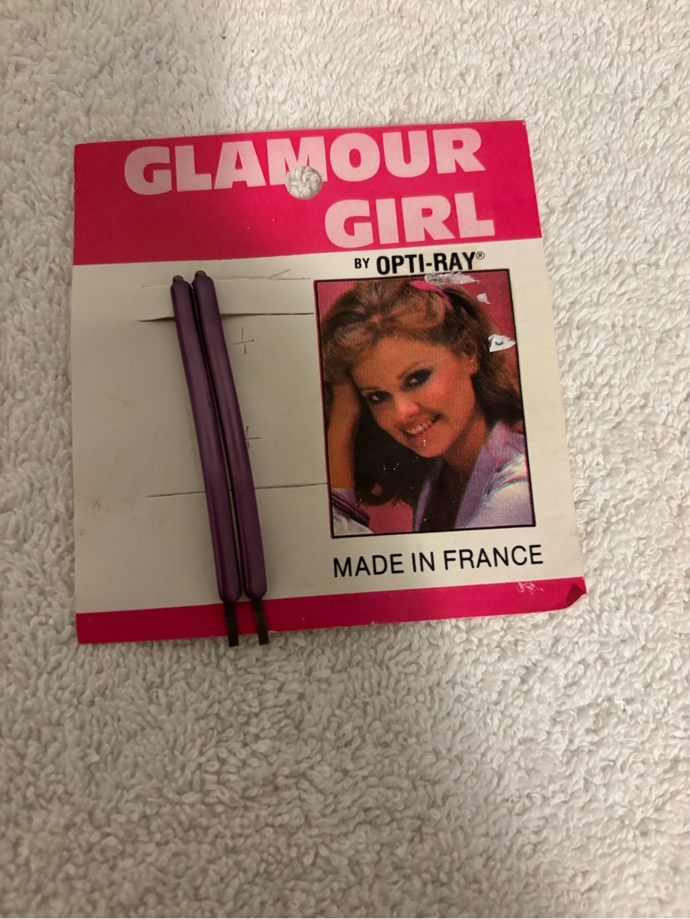 Vintage glamour girl French made hair barrettes new in pack